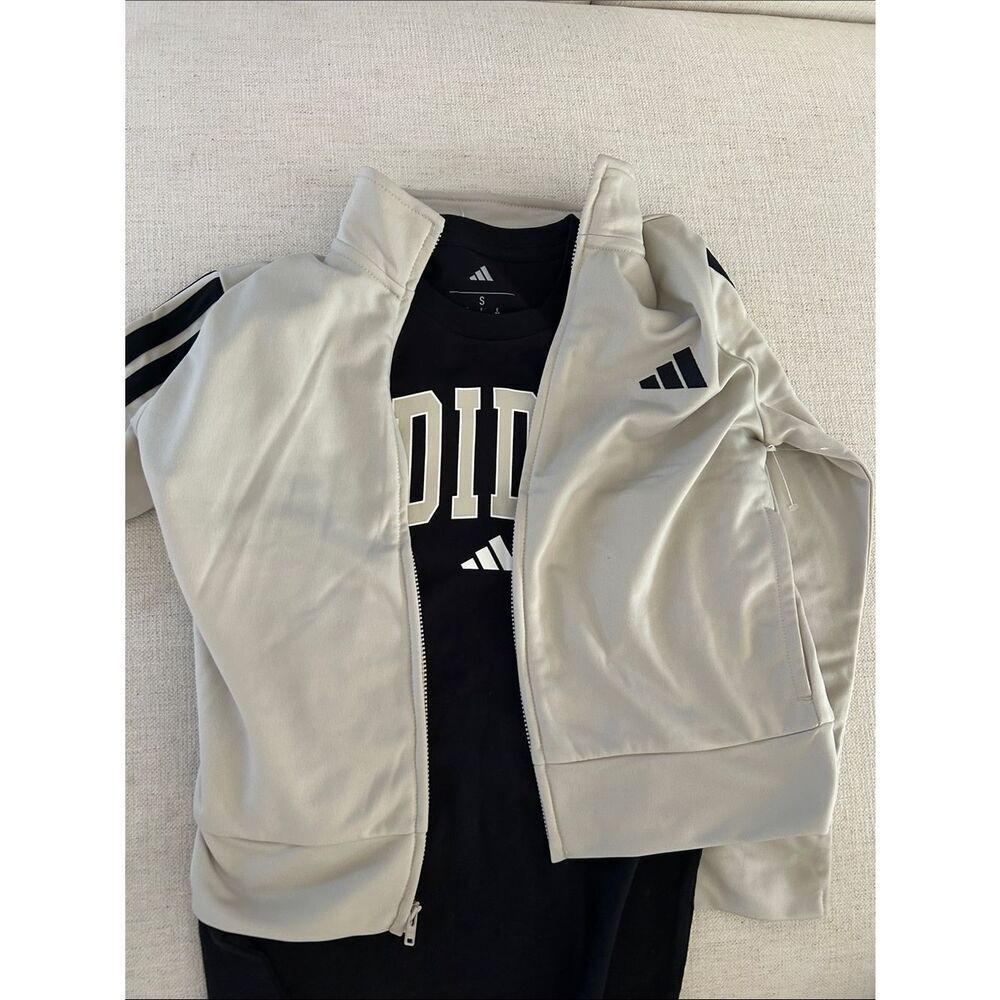 adidas Boys Jacket and matching Tee Shirt, Size Small, NWOT